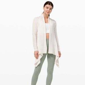 NWT Lululemon Cashlu Knit Wrap Sweater in White Size M/L